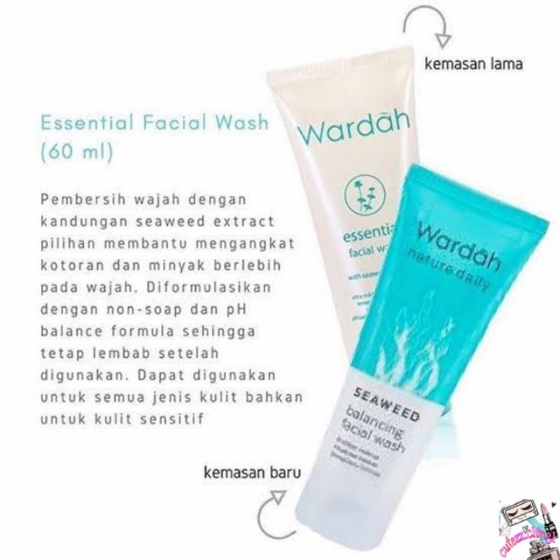 ☃Cutezz_Ching1☃Wardah Nature Daily Seaweed Balancing Facial Wash 60ml-  pembersih wajah dengan non soap