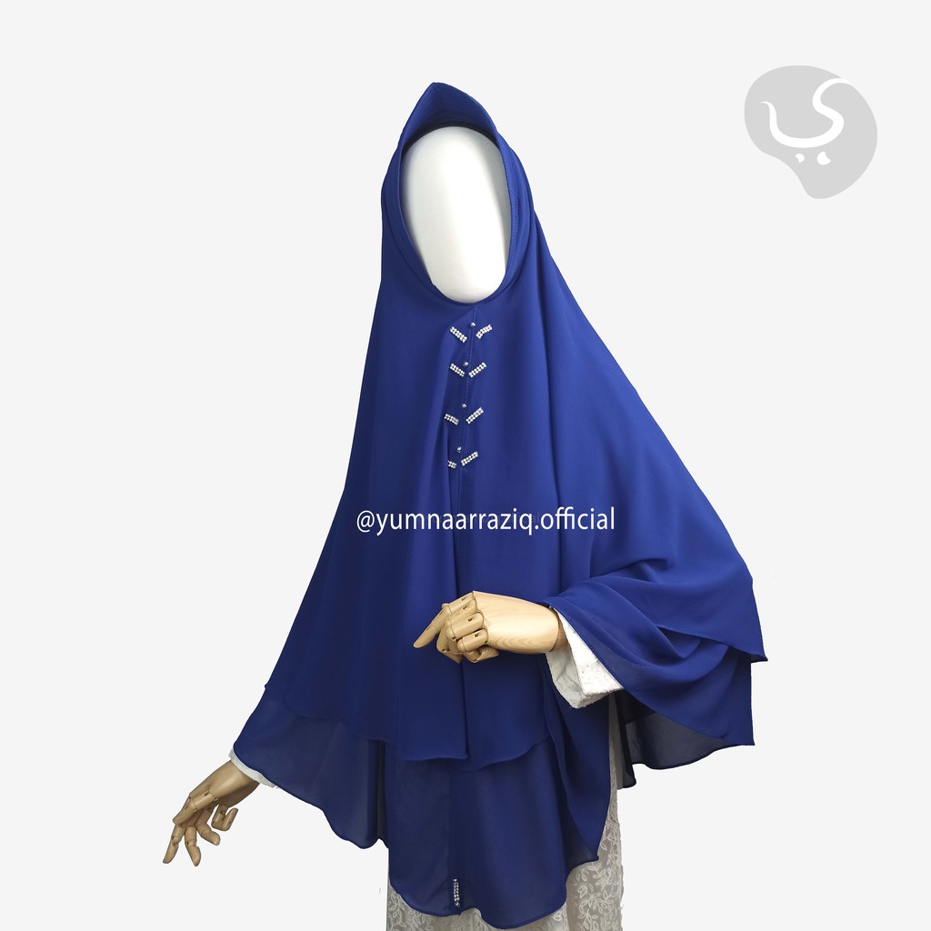 TERBARU Khimar Arafah Yumna 2 Layer Ceruty Babydoll Swarovski V Pet Antem