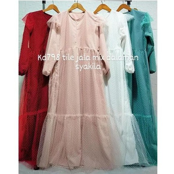 Gamis Shakila Mix Tile Import Premium Raja Fashion