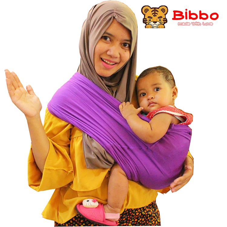 BIBBO - GEOS GENDONGAN BAYI Praktis dan Simple Geos Polos - Ungu [Tanpa Kemasan Tas Pouch]