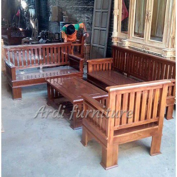 kursi jati - kursi tamu minimalis - meja kursi ruang tamu - kursi mebel jepara