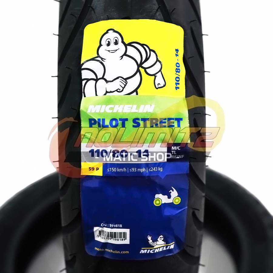 Ban Motor Tubeless Michelin Pilot Street 110/80 - 14 Vario Beat Scoopy