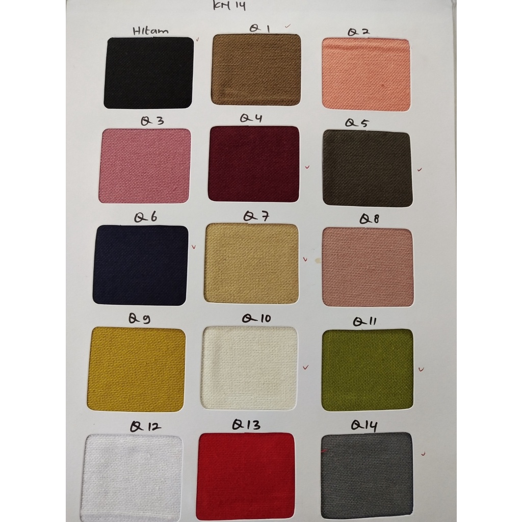 Kain katun rami polos/Linen rami (1 roll isi 50 yard)