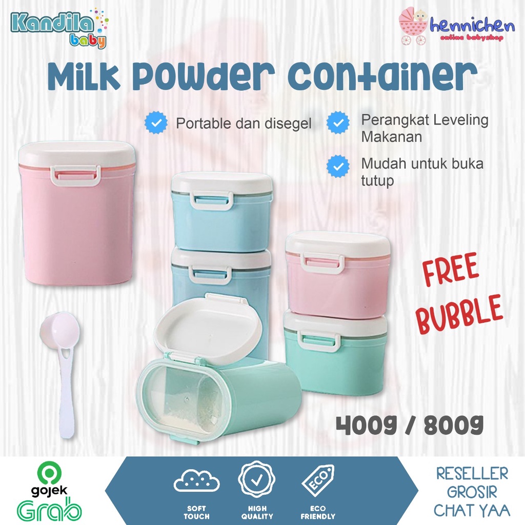 Tempat Susu Bubuk Bayi Portable Sealed - Kotak Snack Biskuit/Baby Milk Powder Container 400g / 800g