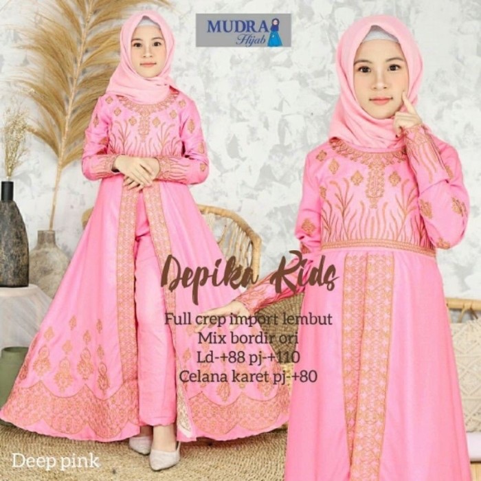 DRES muslim anak Full Bordir/dres terbaru/pakaian wanita kekinian terbaru 2021