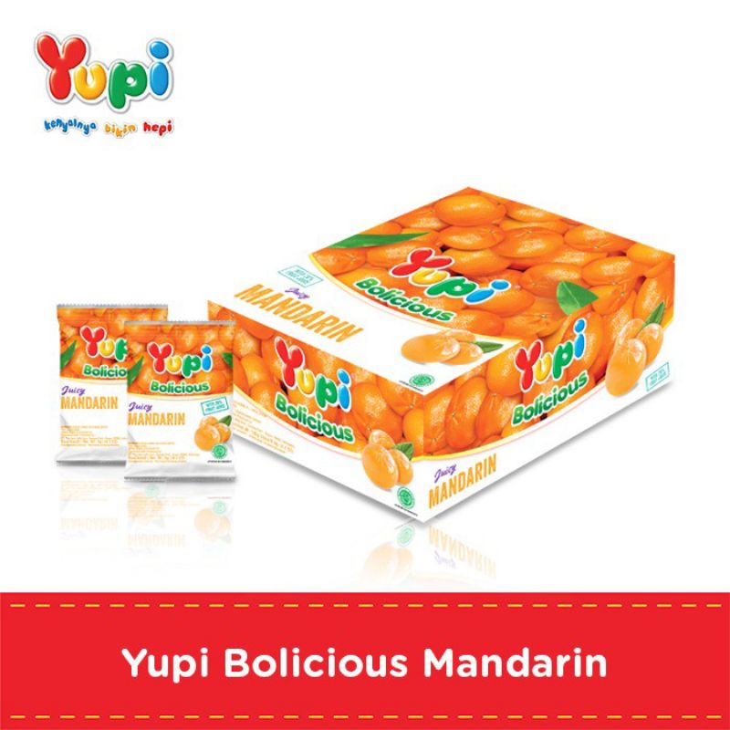 

YUPI BOLICIOUS MANDARIN 1BOX ISI 24PCS X 5GRAM