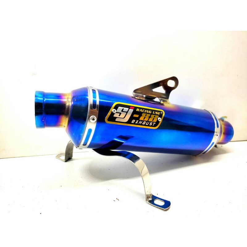 Silincer Knalpot Racing SJ88 GP Oval Idola J2 Bluemoon