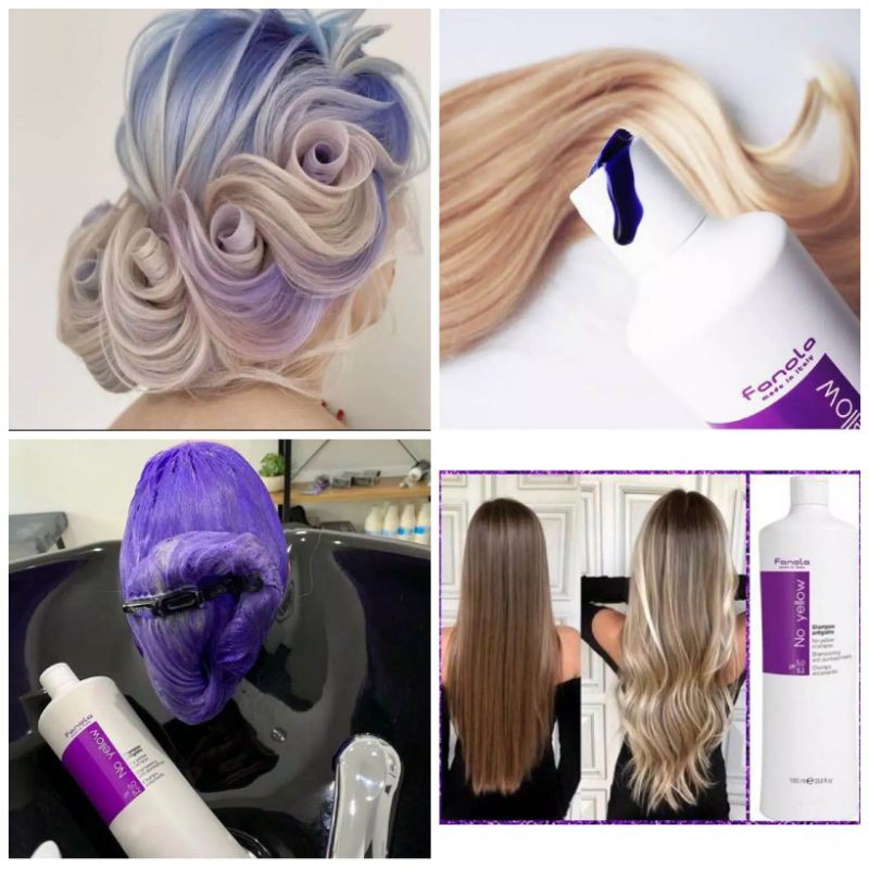 Fanola no yellow shampoo / silver shampo / grey shampoo / purple original no yelow promo terlaris mask purple Vikada