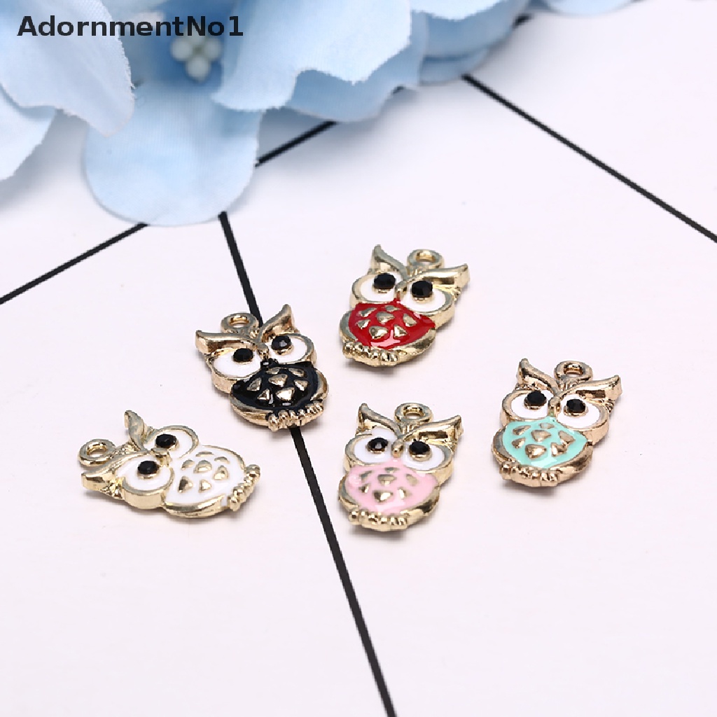 (AdornmentNo1) 10pcs / Lot Liontin Enamel Bentuk Burung Hantu Bahan Alloy Untuk Kerajinan Tangan DIY