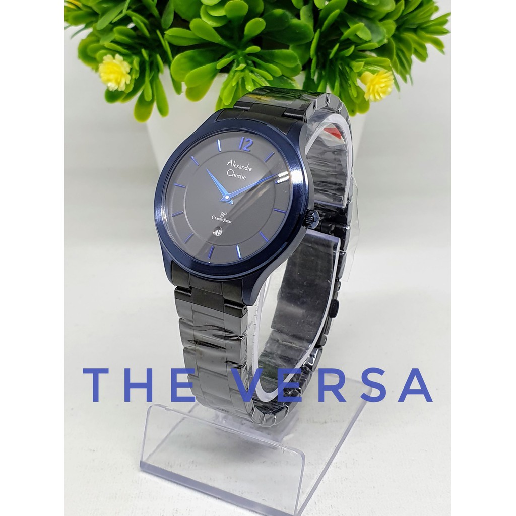 AC 8623 Alexandre Christie Jam Wanita Rantai Black Blue Original