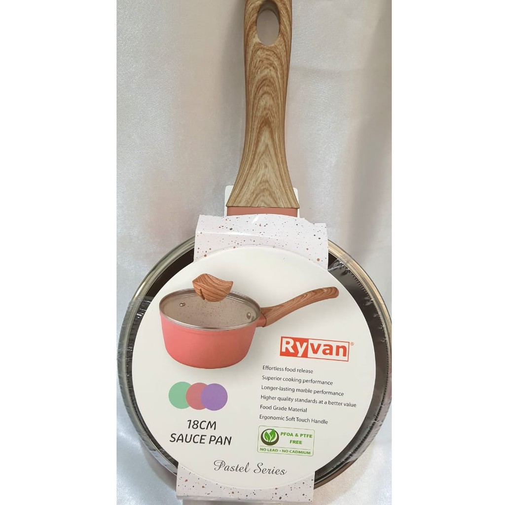 Panci Susu Marble Tutup Kaca Sauce Pan Viera Ryvan 18 cm