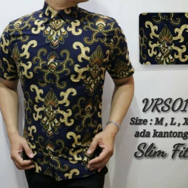 VRS001 kemeja batik slimfit lengan pendek