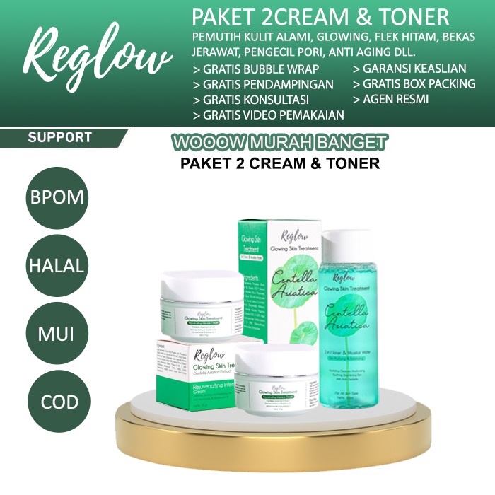 Paket Reglow Dr Sindy 2 Cream dan Toner BPOM Pencerah Wajah Kusam