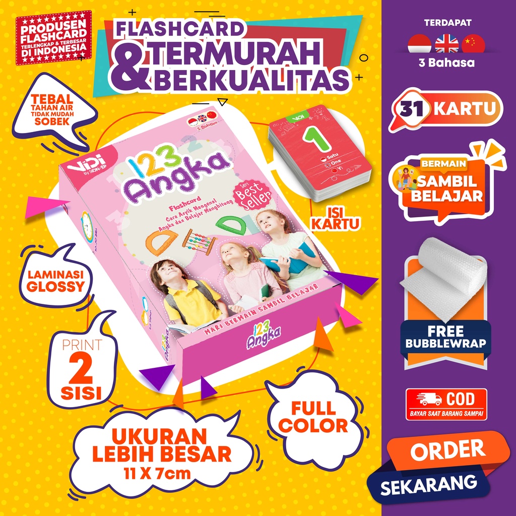 VIDI Flashcard / Flash Card / Mainan Edukasi Kartu Pintar Anak Bayi Balita Lengkap