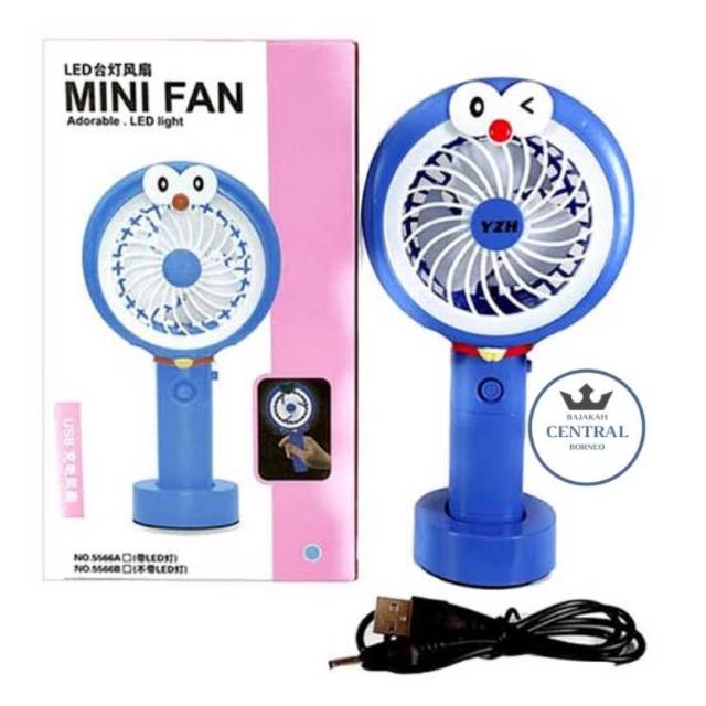 KIPAS ANGIN KARAKTER LED MINI FAN PORTABLE MURAH +FREE BUBBLE WRAP