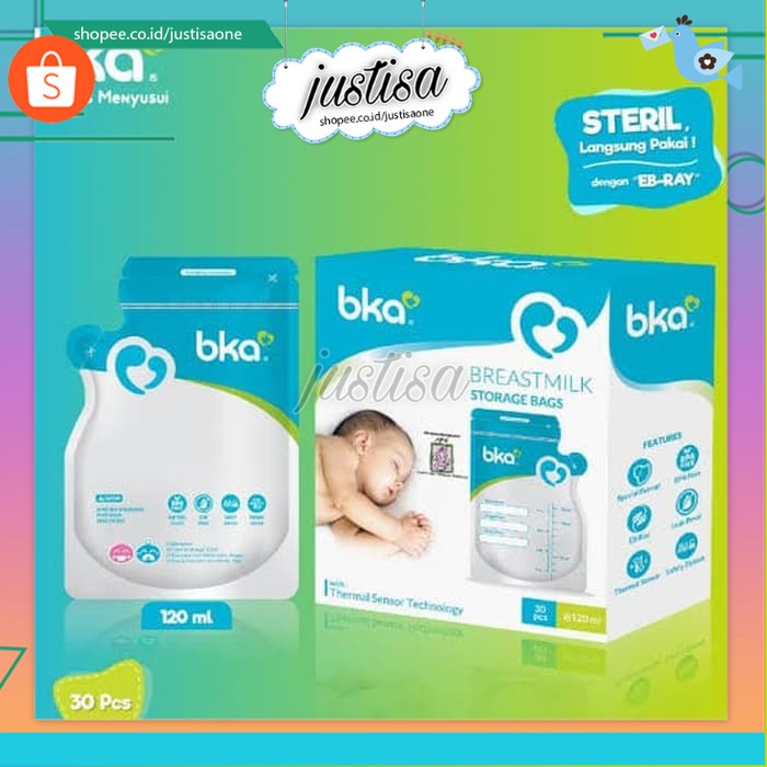 Promo !! BKA BREASTMILK - STORAGE BAGS MILK 120ML ISI 30PCS - KANTONG ASI BKA - KANTONG ASI 120ML ISI 30ML