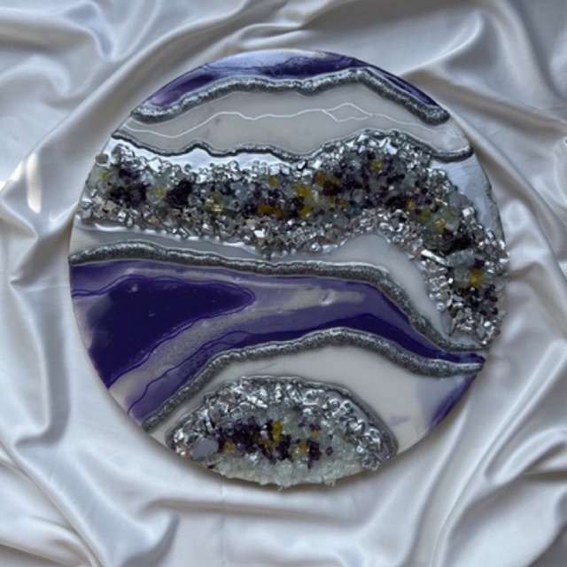 resin geode pajangan dinding  lukisan dinding dekorasi art