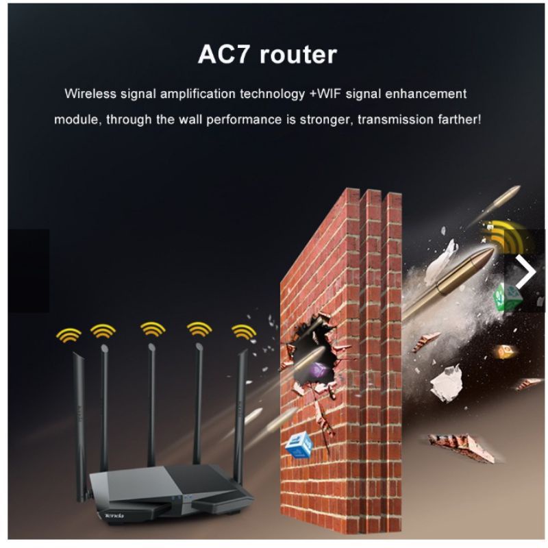 tenda ac7 router wifi wireless wifi 1200mbps 2.4.5OGHZ 5 antene