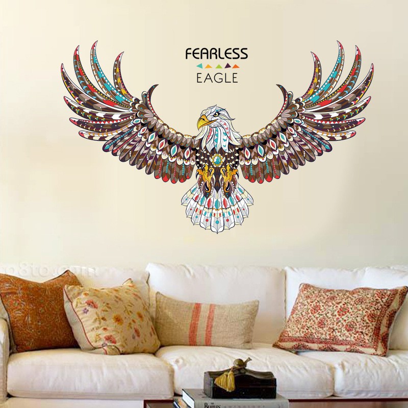 Reliza Wall Sticker Bird Fearless Eagle Stiker Dinding LDR