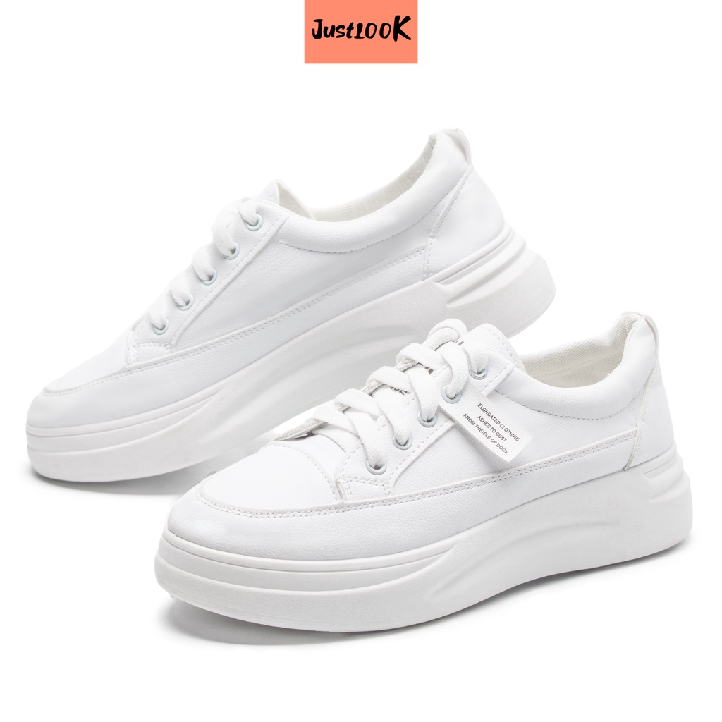 JustLook Dalmi Sepatu Sneakers Wanita Korea Casual Sport Shoes Polos Import-Putih