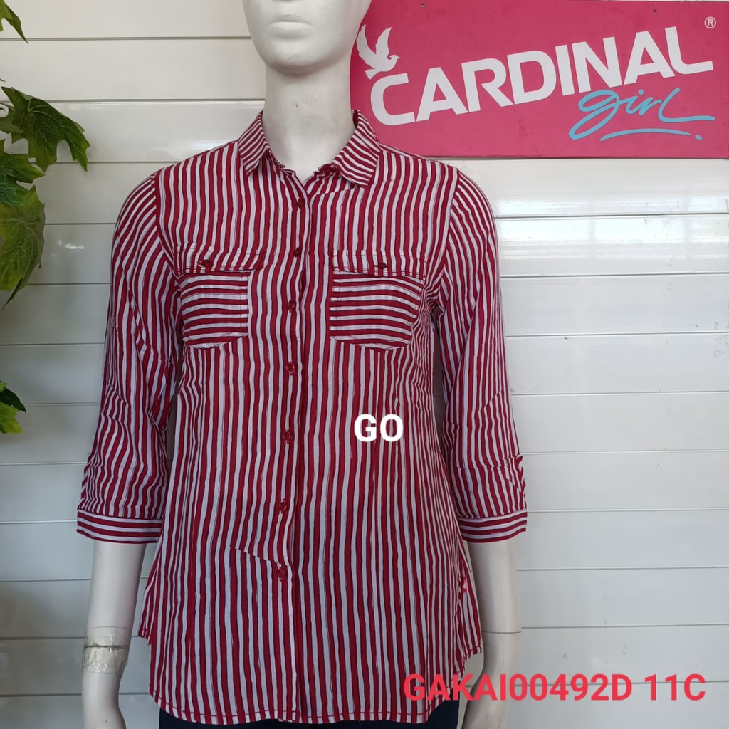 gof KJKB CARDINAL GIRL KEMEJA Pakaian Wanita Atasan Kemeja Hem Casual Santai Original Lengan Panjang