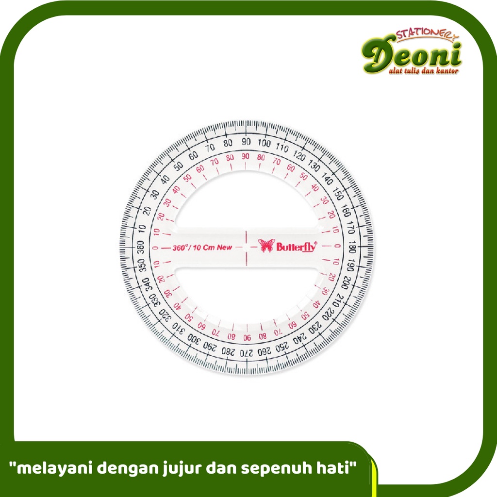 

BUTTERFLY Busur Derajat 360/12 CM (2 Lubang)