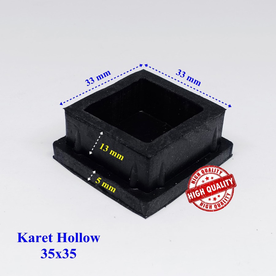 Karet Kaki Holo Hollow Rak Besi 35 x 35 mm Sepatu Hollow 3,5 x 3,5 Anti Gores Lantai Furniture