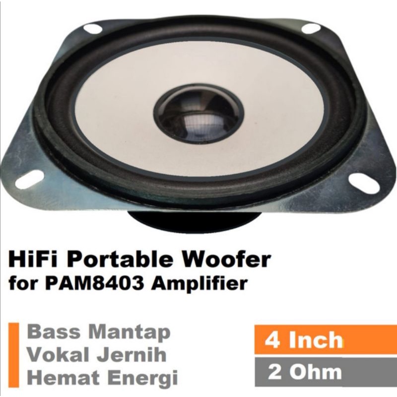 Woofer 4 Inch HIFI Bass Vocal for Amplifier PAM8403 Bluetooth Speaker