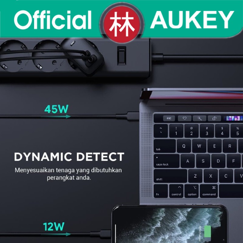 Aukey PA-B3 Wall Charger OMNIA Mix 65W 2 Port PD Charger