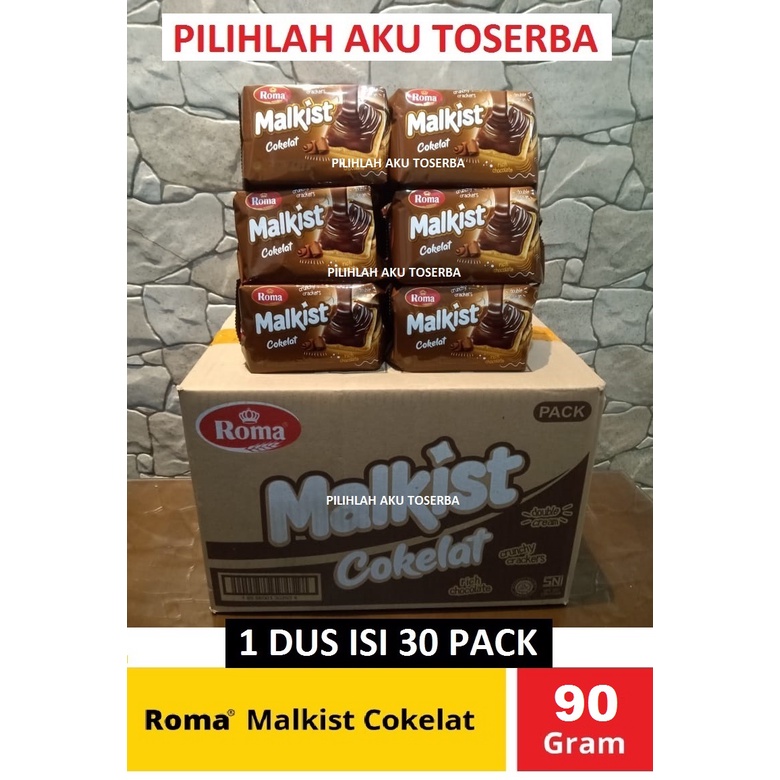 Biskuit Roma Malkist Cokelat Coklat Creakers 90 gr - 1 kardus isi 30