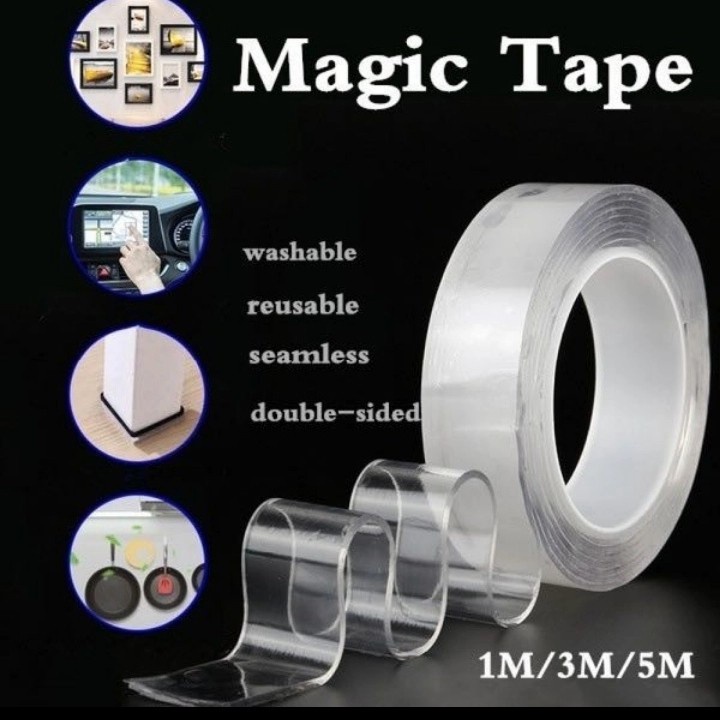 

Double Tape Gel Isolasi Bening 2 Sisi Perekat Dinding Tembok Tanpa Bekas Selotip Ajaib Super Kuat Waterproof Reusable dobel tip