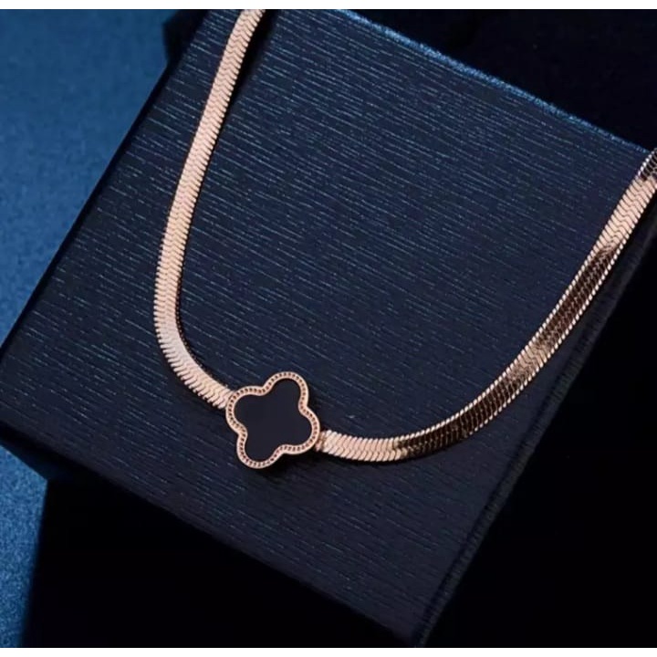 Bayar Ditempat ] Kalung Titanium Rose Gold Liontin Bola Pasir / Kalung Wanita / Kalung Titanium Asli Anti Karat Selamanya / COD / Kalung Korea / TERBARU