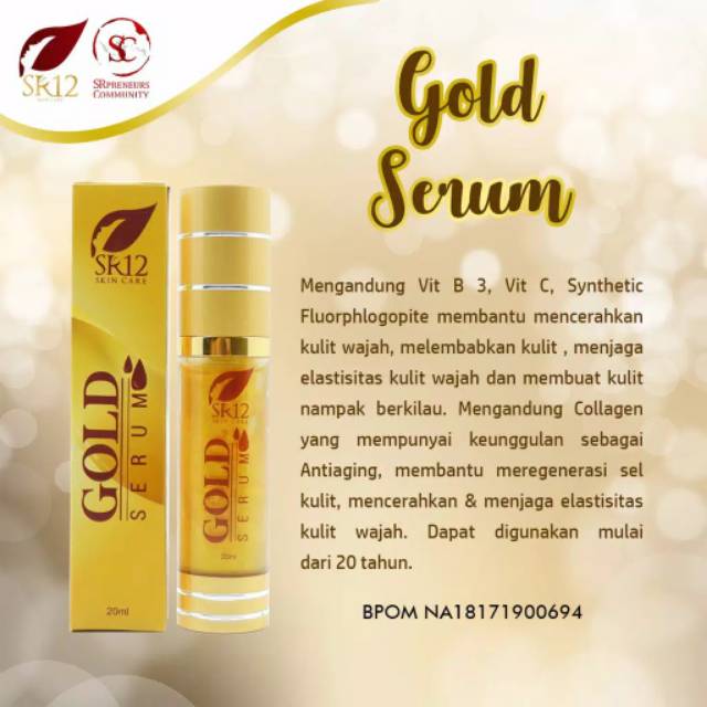 Gold Serum SR12 - Serum Glowing Antiaging - Serum Flek Hitam - Serum Pencerah Kulit BPOM