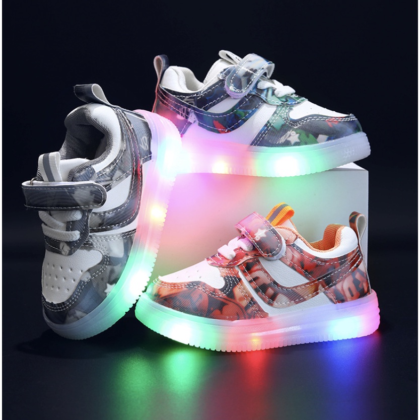 babyfit AREMAND sepatu led anak laki-laki sepaatu sneakers sekolah casual sports shoes import gs-908