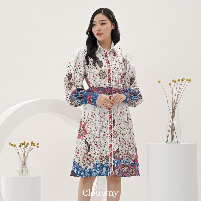 CLOUWNY - Dress Wanita Danisha Midi Dress Premium Polyester Ayo Beli