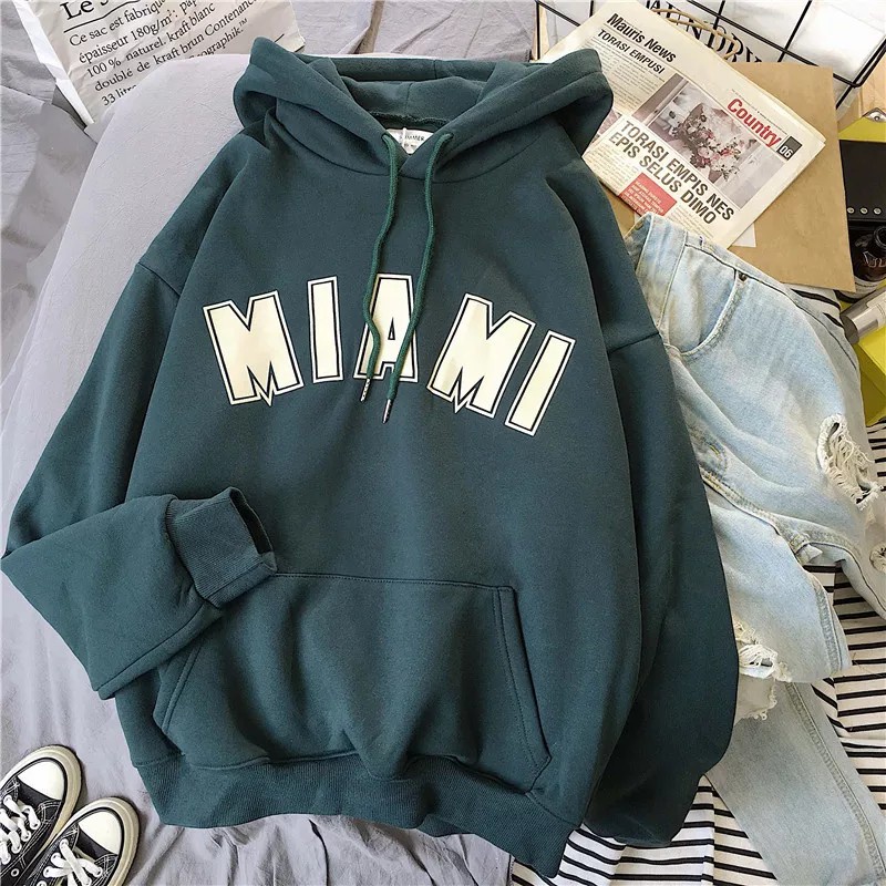 SWEATER HOODIE JEMPER MIAMI UNISEX matt COTTON fleece Premium