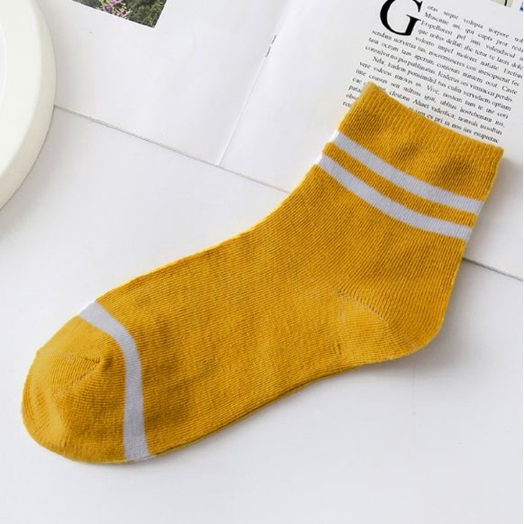HC KAOS KAKI PANJANG 2 GARIS KAOS KAKI PANJANG MURAH IMPORT # BISA COD-HC8964 KUNING IMPORT