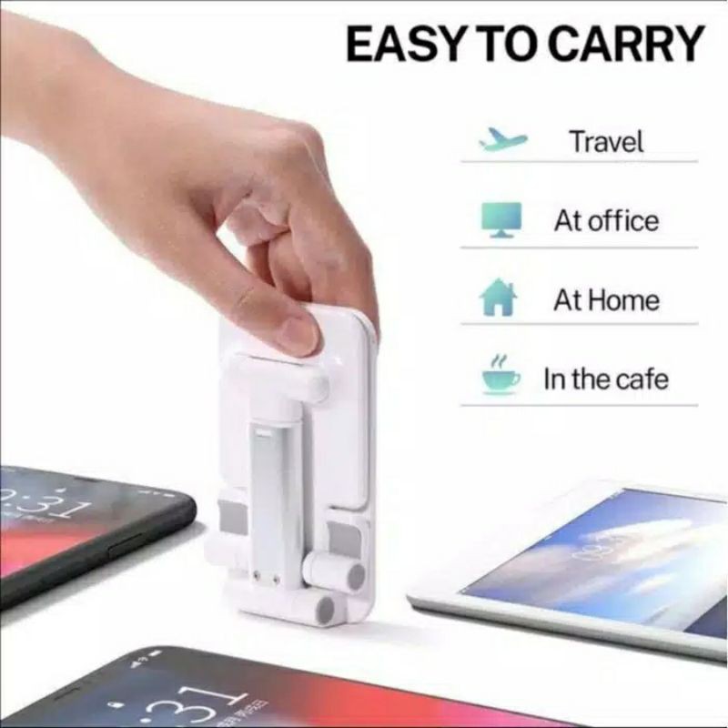 Phone Stand Holder Lipat Liftable Foldable Universal HP di Meja