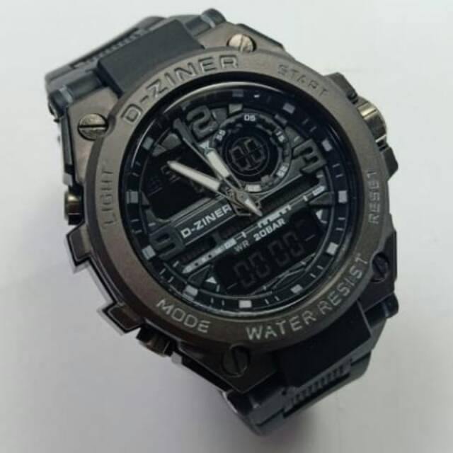 Murah PROMO SALE Jam Tangan Pria D-ZINER DZINER 1901 KEPALA BESI ORIGINAL KARET MIKA ANTI AIR