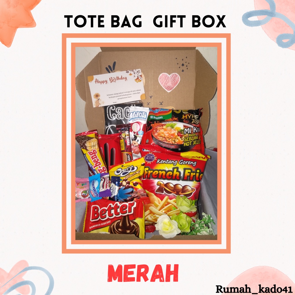 

Gift Box/ Tote bag gift box/ Kado ultah/ kado anniv/gift wisuda/snack box