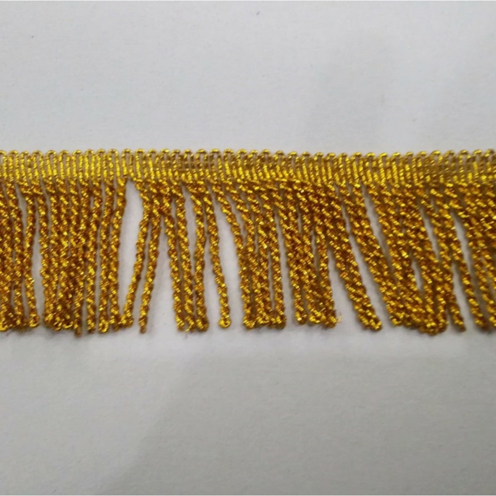 Renda Rumbai Sisir Fringe - Gold Emas / Silver Perak (K-666)