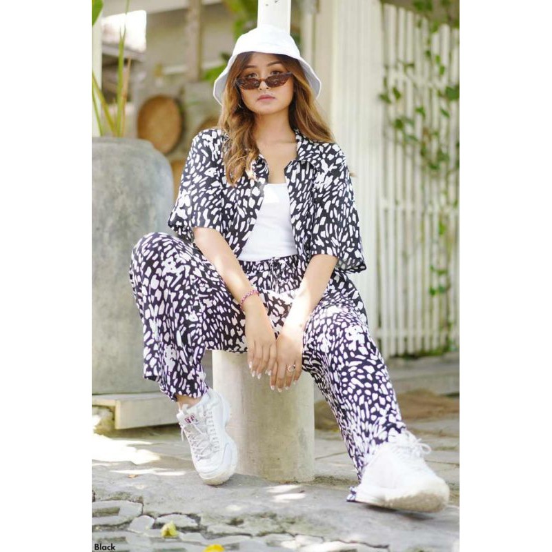 shortsleeve  viscose set piyama pajamas wanita