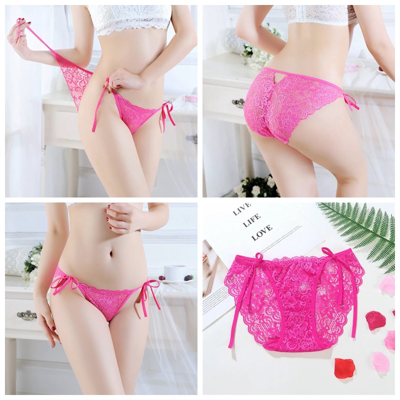 Celana Dalam Brief Wanita Renda G String Seksi Cd Berongga Pinggang Rendah Celana Lace ukuran Besar 3C221