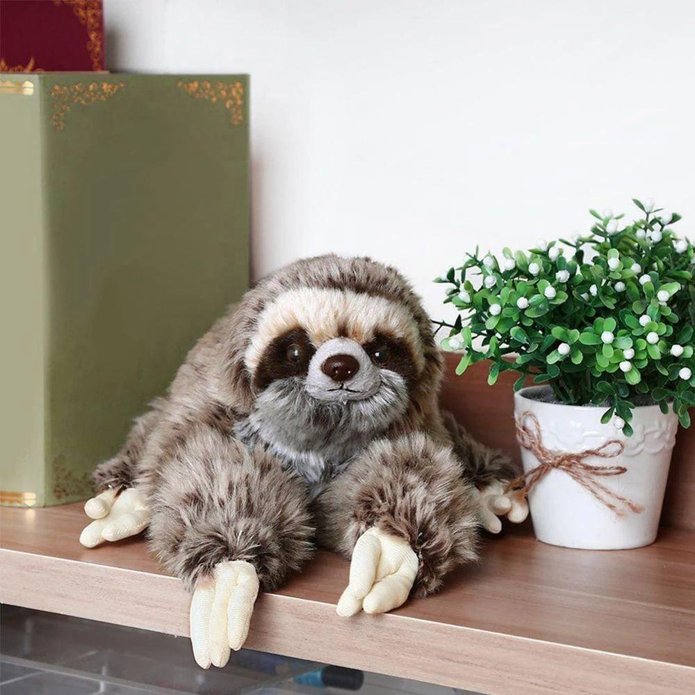 Quinton Sloth Mainan Mewah Anak Hadiah Lucu Boneka Binatang Berbaring Mewah Cuddly Hidup Nyata Lembut Mewah Sloth