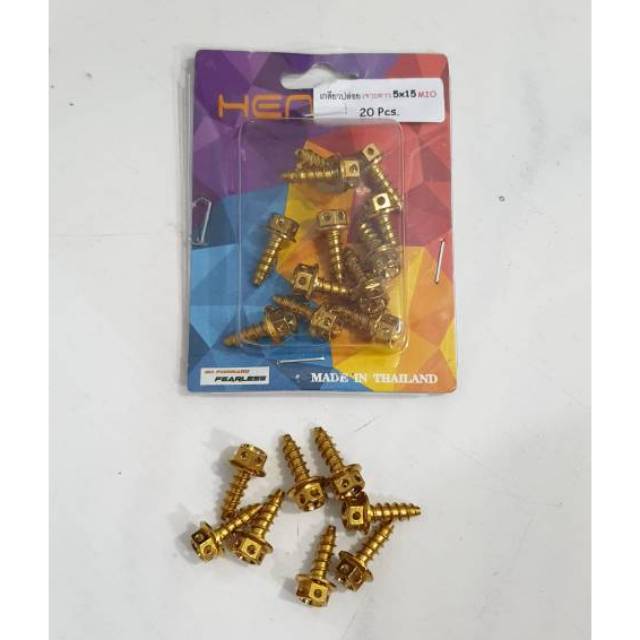 Baut Sekrup Probolt Body Heng Gold Flower 20pc Buat Honda Matic Beat Vario Vario 125 Scopy Dll