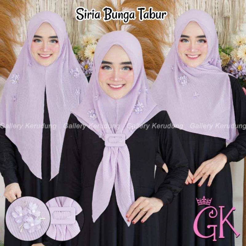 SIRIA BUNGA TABUR GK / JILBAB NON PET / JILBAB PLISKET / JILBAB INSTAN / JILBAB PLISKET INSTAN / JIL