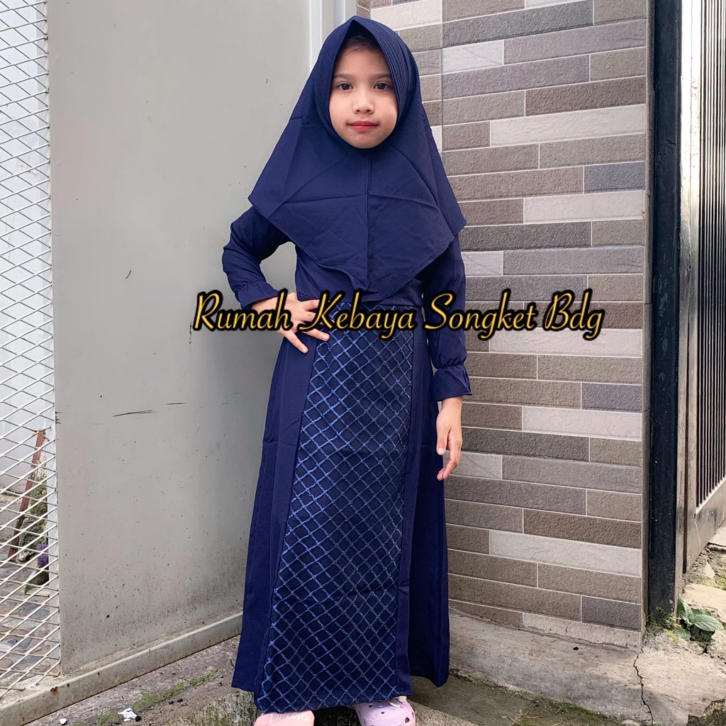 GAMIS SYARI ANAK BONUS HIJAB  RUMAH KEBAYA BANDUNG RUMAH SONGKET BANDUNG