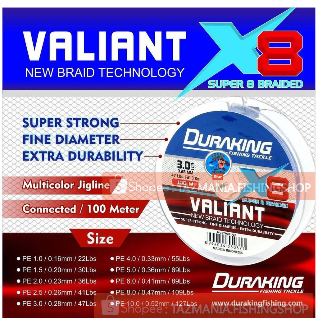 Senar PE Duraking Valiant X8 100M Connecting