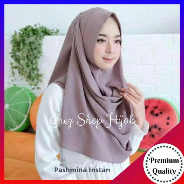 Pashmina Shawl Instan  Jilbab  Hijab Kerudung Jahit Dagu Dua  