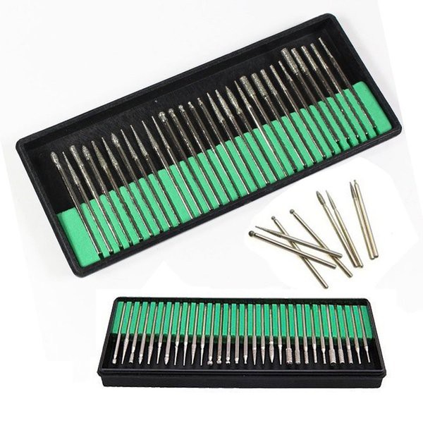 Mata bor ukir mini grinder ukir kayu batu kaca akrilik besi isi paket 30 pcs